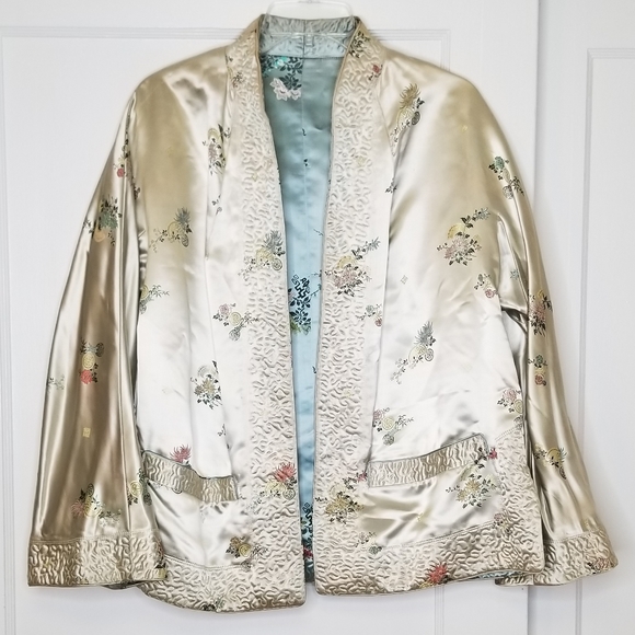 Vintage Asian Silk Quilted Reversible Open Jacket - Picture 5 of 8